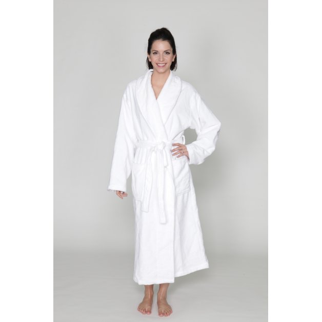 Robe de chambre doudou  avec collet shawl ratine  et polyester (option capuchon)